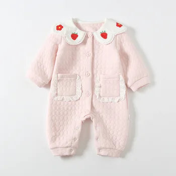 Recém-nascido de Inverno de Romper do Bebê do Outono Outwear Infantil Criança Menina Macacão de Roupas de Bebê 0-2Y