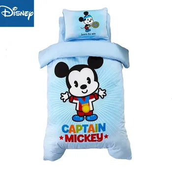 Disney azul do Mickey Mouse, O jardim-de-Infância roupa de Cama de algodão Conjuntos de Quarto de criança Cama de Bebê 2-3 pcs de Presentes de Aniversário de capa de edredão