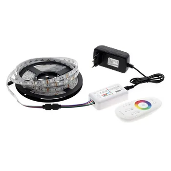 5M SMD2835 5050 LED Strip DC12V RGB / RGBW / RGBWW Luz Flexível da Fita de Cor RGB LED Tira +Controle Remoto+Adaptador de Energia