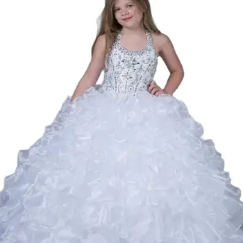Puffy Vestidos da Menina de Flor para Casamento em Camadas de Tule de Renda de Crianças, Concurso de Festa de Aniversário, Vestido de