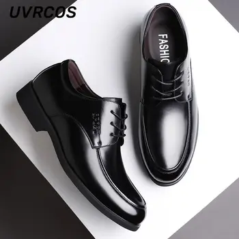 Homens Sapatos Sociais Pretos Respirável Rodada De Negócios Do Dedo Do Pé Casual Britânico De Couro, A Listagem Mens Sapatos De Moda De Sapatos Homens