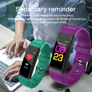 Original 115 plus 0.96 -polegadas tela smart watch frequência cardíaca monitorização da pressão arterial rastreamento inteligente de movimento pulseira p