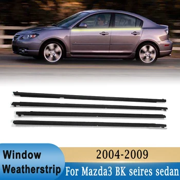 Para Mazda 3 2004-2009 4Pcs Janela Weatherstrip Exterior Janela de Vidro de Vedação, Correias de Tiras de Guarnição para Frente Traseira do Windows Impermeável