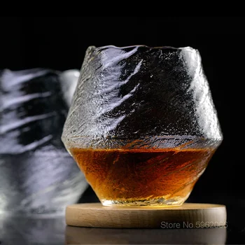 Japonês do período EDO de Cristal Whisky Puro Vidro flocos de Neve Caindo Arte Licor XO Brandy Snifter Uísque Copo do Vinho Madeira, Caixa de Presente Conjunto de