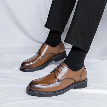 Mens Sapatos sociais de Couro Oxford Sapatos para Homens italiana de Sapatos de Casamento Sapatos de Luxo Apontado Moda de Calçados de Couro
