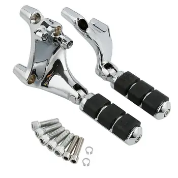 Moto Chrome apoio para os Pés Foot peg C/ Suportes de fixação Para a Harley SuperLow 1200T XL1200T 14-18 XL 883 1200 Sportster Iron